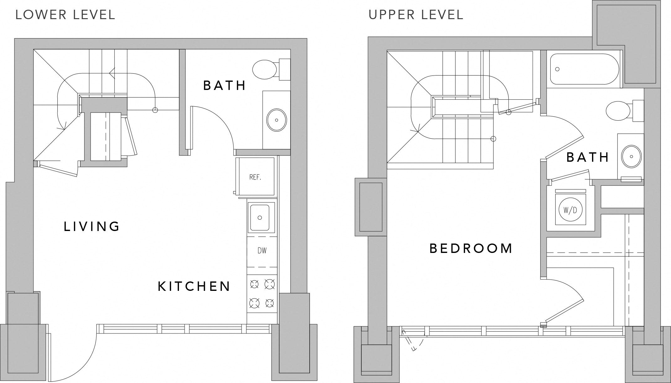 1 Bedroom 1AX Townhouse Renovation 2